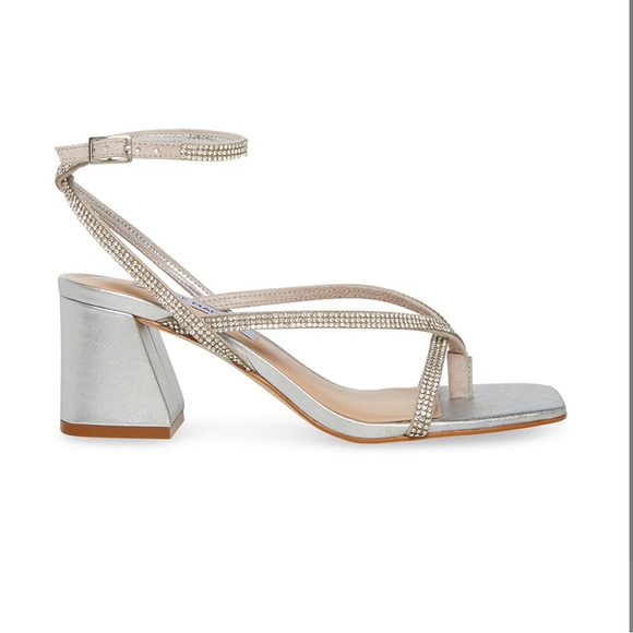 Alaina-r Silver Steve Madden Rhinestone Heels - Picture 9 of 13